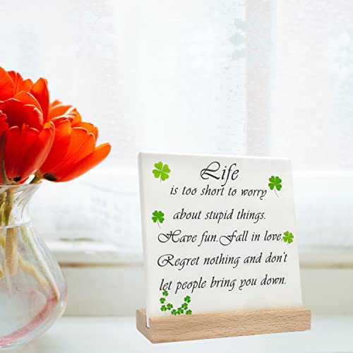 Urbcent Inspirational Desk Decoration 6”X6” Plaque Encouragement Signs For Women Cheer Up Motivational Gifts For Friends Positive Saying Decorative Plaque For Home Office #TOP6