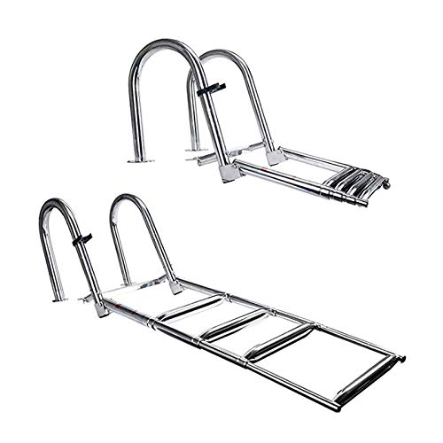 Escalera de piscina retráctil de acero inoxidable 4 peldaños miniatura 6