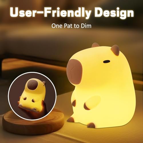 Lámpara de Mesa de Noche Silicona Capybara USB Recargable miniatura 5