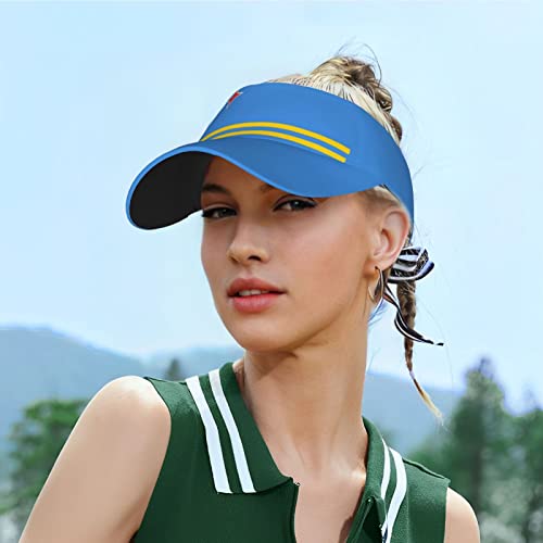 Image of Cute Funny Flag Hat Women Men Adjustable Flag Sport Sun Visor Hat Summer Fashion Sun Cap Beach Flag Hat