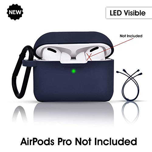 Image of GRIPP Rubon Silicone Case with Carabiner for AirPods Pro (1st Generation), 360 Shock Protection, Precise Cutout, Wireless Charging Support, Durable & Stylish - Indigo