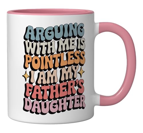 Taza de cerámica 11 oz con diseño Daughter rosa/blanco miniatura 2