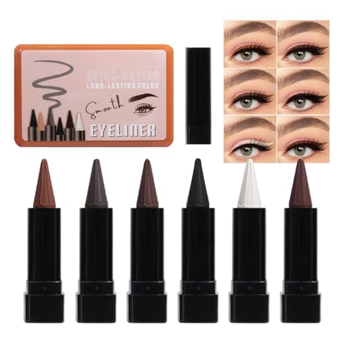 Eye Liners - 6 Color Natural Long Lasting Highlighter, Smooth Glide Smudge Proof Formula, Vibrant Waterproof Makeup, Ideal Use for Men and Women, Eye Beauty Cosmetic Set, Multi Color