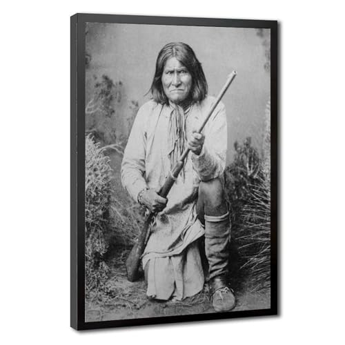 Portrait Geronimo 1886 impression sur toile premium WCYB déco murale de qualité