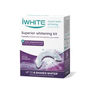 iWhite Superieure Kit Tandbleekmiddel Professioneel – 10 vormen – tot 8 tinten helderder. Bleken en herstel van het glazuur – Klinisch getest – Microparels, calcium en xylitol.