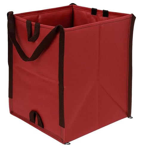 Image of DURASACK Heavy Duty Home and Yard Bags, Red | 48-Gallon Reusable Self-Standing Lawn and Leaf Bags Garbage Can with Reinforced Handles