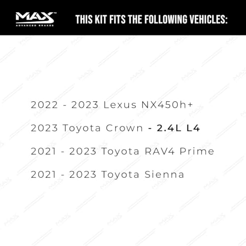 Image of Max Advanced Brakes Front & Rear Brake Kit Compatible With 2021-2023 Toyota Sienna RAV4 Compatible With Lexus NX450h+ Replacement Geomet Coated OE Disc Brake Rotors and Ceramic Brake Pads