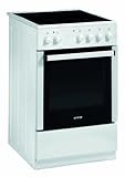 Gorenje EC 55101 AW Elektroherd mit Glaskeramik-Kochfeld / A / 49 L / wei / AquaClean