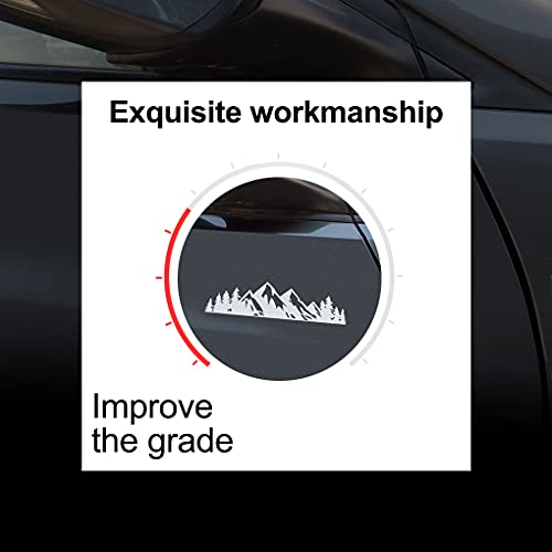 Ldyfc Vinyl Mountain Decal, Tree Sticker For Car/Truck Tail Gate/ Laptop Decal /Trunk Badge Emblem Outdoor Bumper Stickers (8" White)--2 Pcs #TOP1