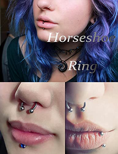 Vsnnsns 12G & 16G Septum Rings - Surgical Steel Septum Piercing Jewelry Horseshoe & Snake Bite Rings, Daith Rook Earrings for Women & Men3