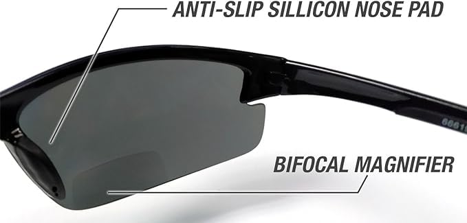 Renegade Patented Bifocal Polarized Reader Half Rim Men's Fishing Sunglasses 100% UV Protection with Microfiber Bag2
