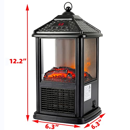 Freestanding Mini Small Indoor Electric Fireplaces Lanterns Space Heaters Stove 3D Flame Portable Electric Fireplace Space Heaters For Indoor Use With Remote Timer Thermostat #TOP3