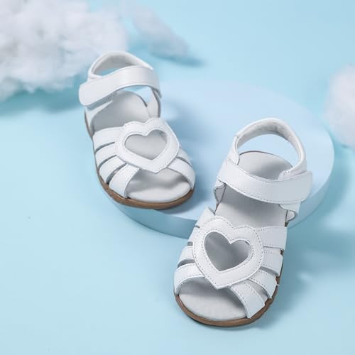 Image of Femizee Toddler Girls Leather Dress Sandals with Adjustable Strap
