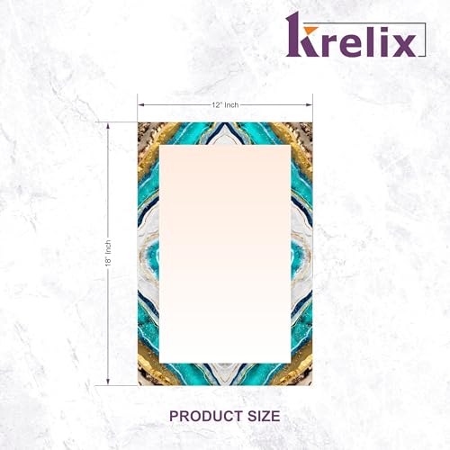 Image of KERLIX Rectangular CNC Polished Finish Wall Mirror 12x18 Inch | Frameless Modern Decorative Mirror for Bathroom, Bedroom, Living Room & Entryway