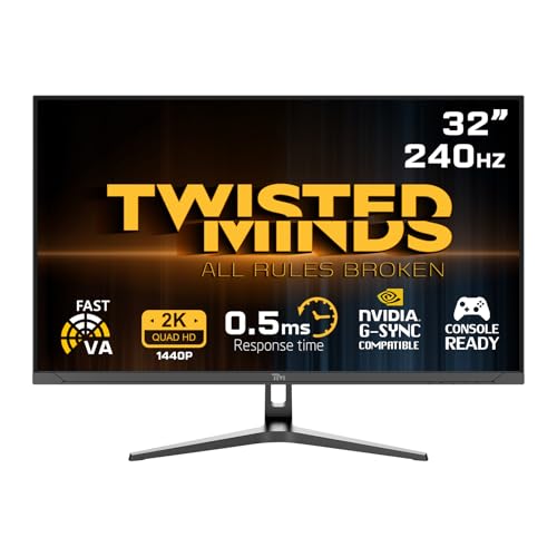 TWISTED MINDS TM32CFHD180VA Eclipse Series, Curved 31.5 Inch,1920x1080p FHD VA Panel, 180Hz Refresh Rate,1ms Response Time, MPRT, Black Gaming Monitor, شاشه قيمنق 31.5 بوصة
