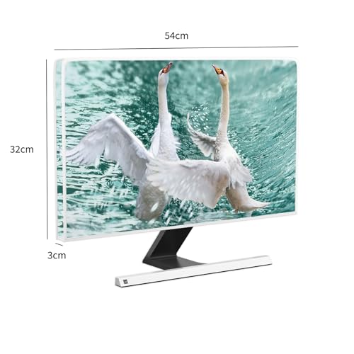 Image of Swan Waterproof Computer Monitor Cover 22, 23, 24, 25 Inch Swans in The Water Laptop Computer Cover for Home Office Monitor Decoration Anti-Static Dustproof Protective Cover for LCD /LED /HD
