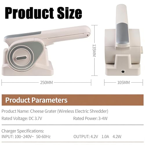 Rallador Eléctrico de Queso VitalisWorks Recargable miniatura 5