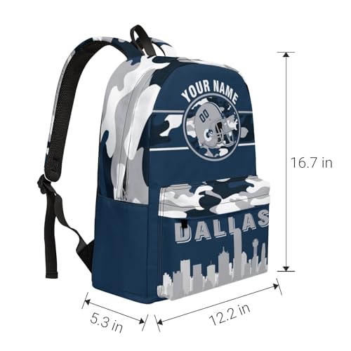 Custom Dallas Backpack Large Capacity Personalized Name Number Laptop Bag 17Inch Bookbag Fan Gift for Boy Girl Men Women3