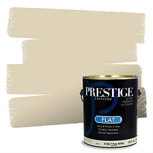 PRESTIGE Paints Exterior Paint and Primer In One, 1-Gallon, Flat, Comparable Match of Benjamin Moore* Carrington Beige*