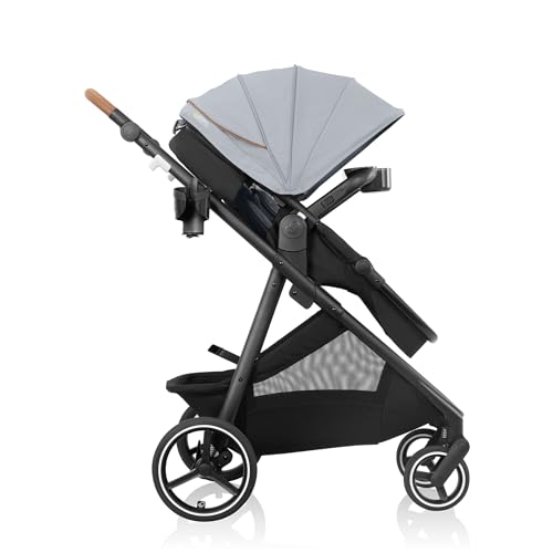 Image of Evenflo Shyft Intuiti+ Stroller with Green & Gentle Fabric (Quartz)