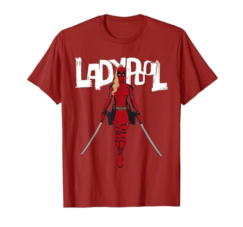 Marvel Studios Deadpool & Wolverine Ladypool with Swords T-Shirt, Men, Cranberry Red, XX-Large