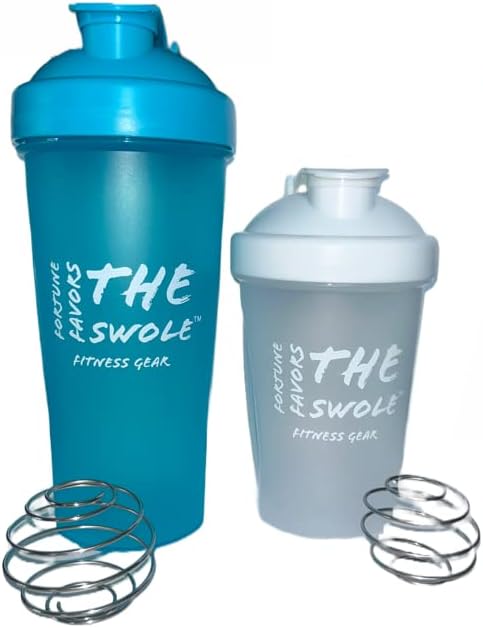 Miniatura 4 de Botella agitadora paquete de 2 para batidos de proteínas, antes del entrenamiento y después del entrenamiento. Una botella de 24 onzasuna de 14
