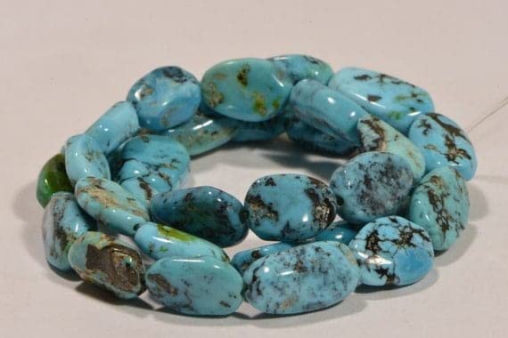 Perles de Turquoise Naturelle pour Fabriquer des Bijoux Artisanaux en Pierres Fines