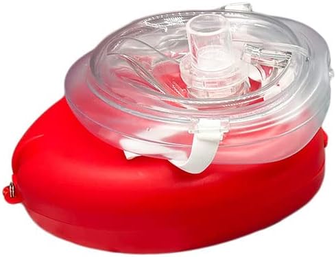 Miniatura 2 de Endure Máscara y kit de RCP para adultos, kit de primeros auxilios en una funda suave roja con máscara, dos guantes de PVC y dos almohadillas de