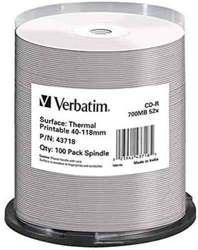 CD-R Verbatim 52x support de gravure audio et archive informatique en spindle 100