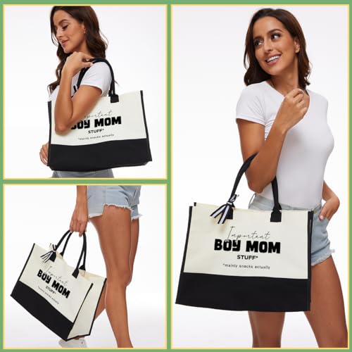 QIONGQI-Grandma-Boy-Mom-Girl-Mom-Godmother-Mother-in-Law-Aunt-Gifts-Canvas-Tote-Bag-Beach-Bag-Reusable-Grocery-Shopping-Bags