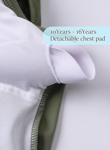 Image of One Piece Swimsuit for Girls 6-16 Years with Removable Chest Pad Quick Dry & Stretchy for Swim Team Beach