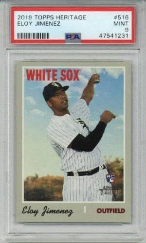 2019 TOPPS HERITAGE #516 ELOY JIMENEZ BASEBALL CARD PSA 9 MINT