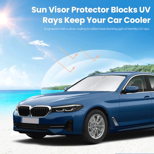 for BMW 5-Series Windshield Sun Shade Sunshade Custom Fit for BMW 5 Series G30 G31 2011-2024 2025 Windshield Cover for 530i, 530e, 545i, 550i 525i, 528xi, Front Window Shield Protector Car Accessories