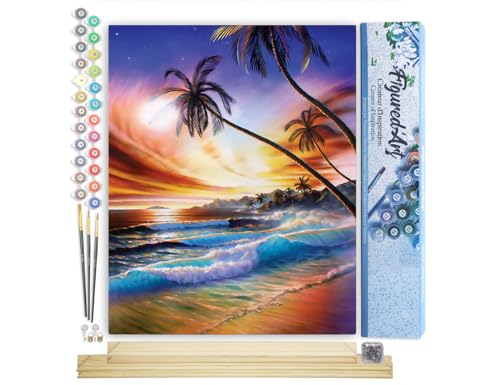Figured'Art Paint by Numbers Kit 16x20 with Wooden Frame