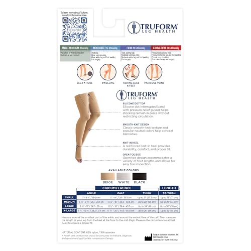 image for Truform Anti Embolism Stockings, Thigh High Post Surgery Recovery Hosp