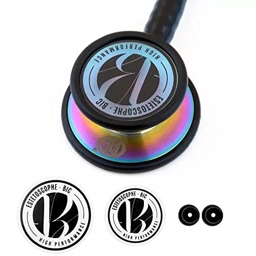 Estetoscópio Bic Eternity III Preto Arco-Íris ES1504 - Excelente Ausculta - Garantia de 5 anos