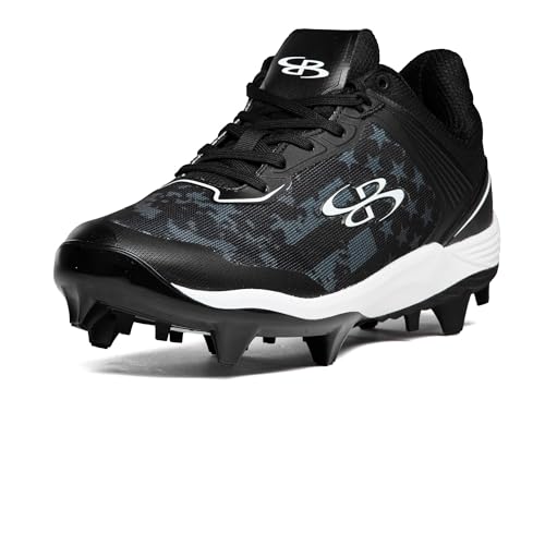 Boombah Viper Men's USA Clandestine Molded Cleat Black/White - Size 12