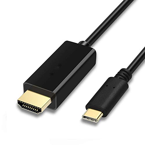 Image of Tobo - Type C to HDMI Cable,6ft /1.8m USB 3.1 USB C (Thunderbolt 3 Compatible) to HDMI 4K for Samsung Galaxy S8 /S8 Plus /Note 8 /MacBook /MacBook Pro /Google ChromeBook Pixel (Black)-TD-200TC.