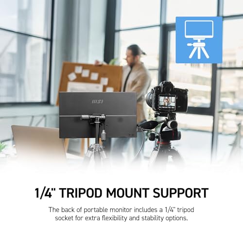 Image of MSI Portable Monitor Pro MP165 E6 LED 39.6 cm (15.6 inch), 1920 x 1080 Full HD, 60 Hz, HDMI, Integrated Speakers