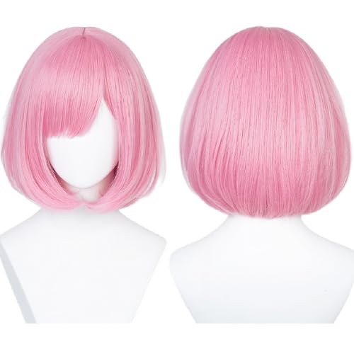 Wiggy Mermaid Pink Bob Wig for Ootori Emu Cosplay Project Sekai Costume Short Straight Pink Party Wig + Wig Cap