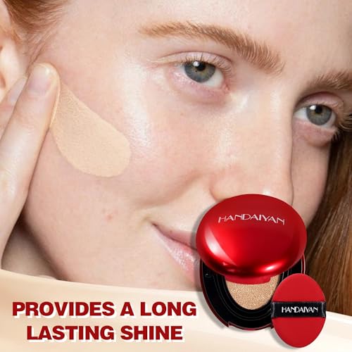 Cushion Foundation, Natural Full Coverage & Weightless Foundation, 24 Hours Durable Luster, Moisturizing Lasting Skin Cushion (Color, #01)