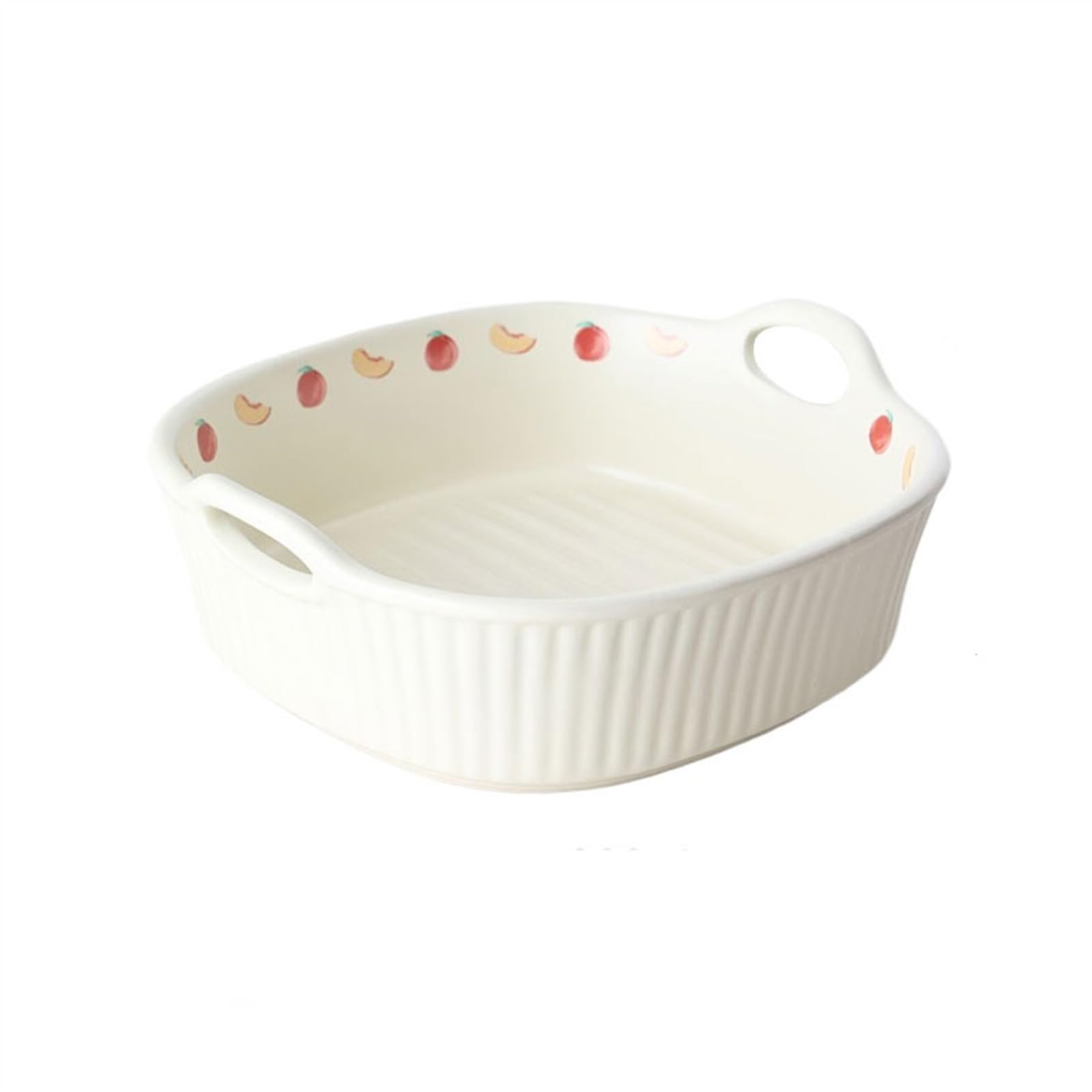 Fuente Horno Plato for Horno doméstico, Cuenco for Hornear Queso de cerámica de Alta Temperatura, Plato de Cena de Gran Capacidad Platos Lasaña(Blanco)