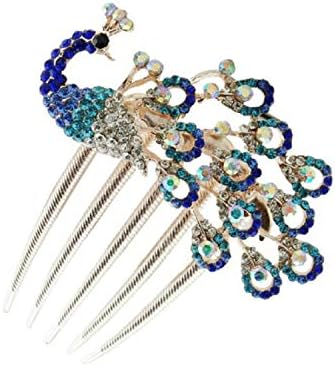 Vintage Crystal Peacock Crown Hairwear Hair Combs Hair Clips Hairpins Headdress Classic Turkish Jewelry Anti Gold Women Bijoux,Loot At The Picture
