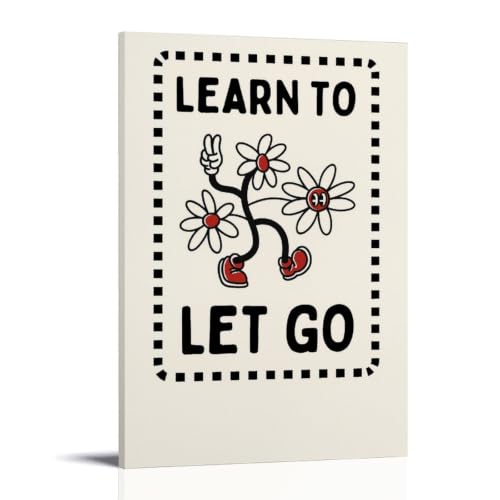 Impression sur toile « Learn to Let Go Daisy » - Décoration murale pour chambre à coucher, dortoir, appartement