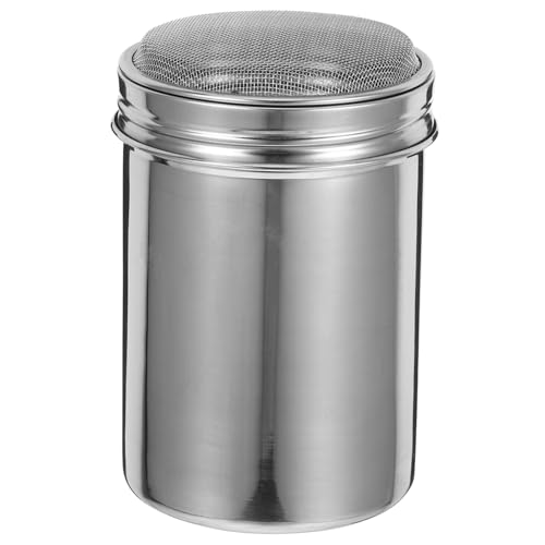 LOLIPPYY Espolvoreador De Azúcar y Chocolate Polvo De Acero Inoxidable 304, Cedazo Fino Tapa, Reusable para Café Capuchino y Repostería, Tamaño Grande 7x12 Cm, Utensilio De Cocina Versátil