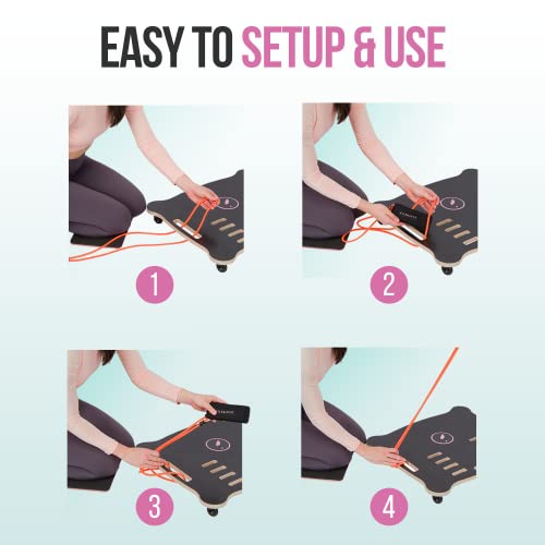 Pilamingo Pilates Reformer For Home - Pilates Yoga Portable Trainer, All In 1 Portable Gym Multi Exercise Fitness System With Resistance Band - Full Core Glute Body Shaping Workout Equipment #TOP6