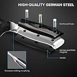 MOSFiATA Nakiri Knife 7inch, Professional Japanese Chef's Kitchen Knives, High Carbon German Stainless Steel Sharp Cooking Knife, Multipurpose Meat Vegetable Chopping Knife Set with Finger Guard Gift - Image 2