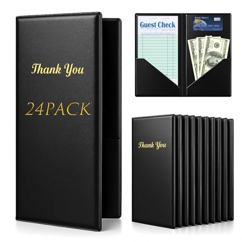 24Pcs Server Books for Waitress, PVC Waiter Book Guest Check Holder Check Presenters for Restaurants by WSICSE - Used condition - US$26.84