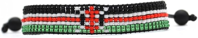 FAHARI Flag Bracelet - Adjustible Wrist Wrap Bracelet - Beaded and Boho Style Rope Bracelet - Country Flag Bracelet - Image 5
