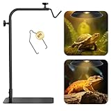 Josmimic Reptile Heat Lamp Stand Adjustable 18"-32": Light Holder Fixture with Heavy Base for Bearded Dragon, Turtle, Snake, Lizard – Terrarium Heating Dome Lamps for Tank or Aquarium Use